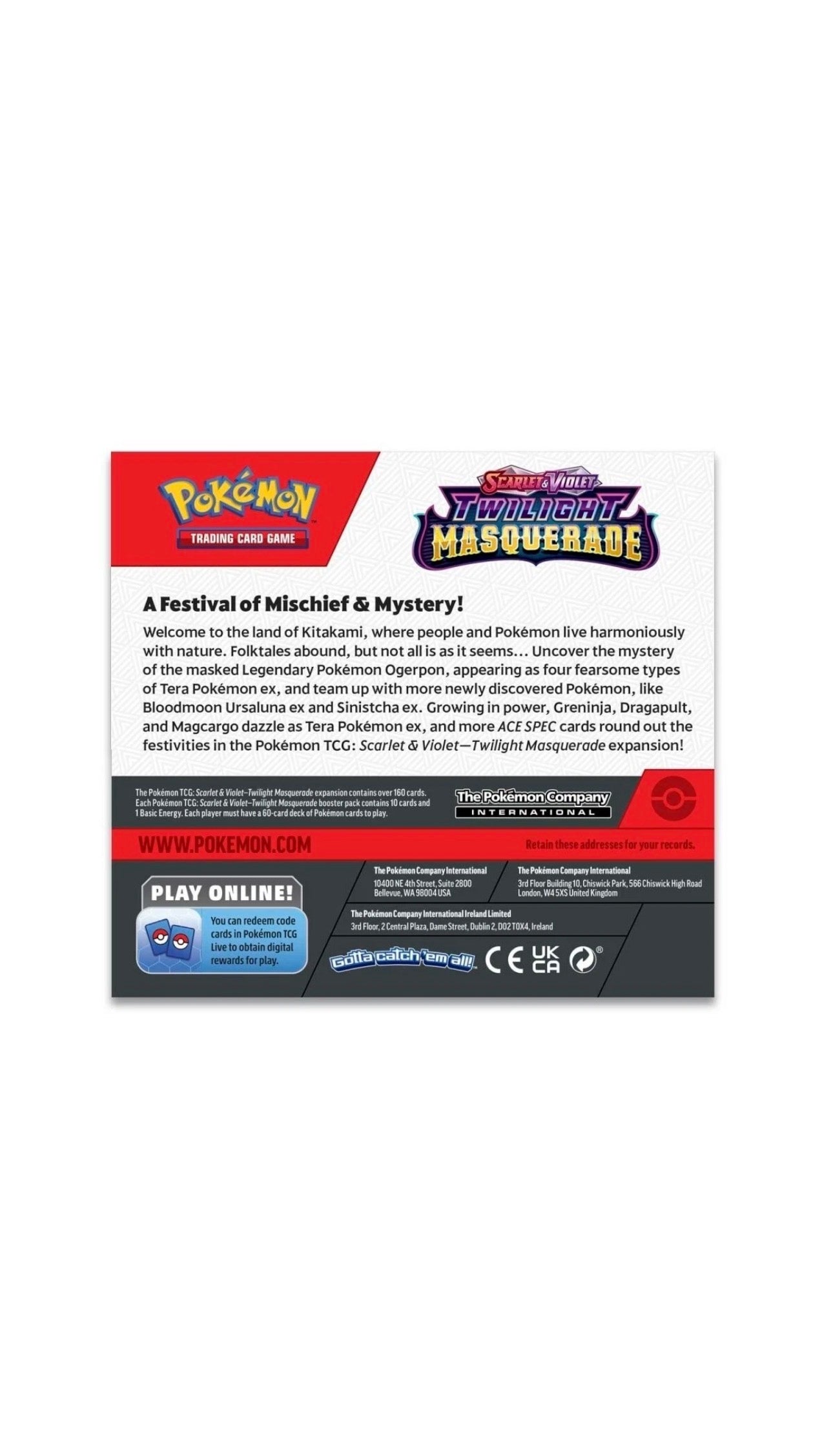 Pokemon TCG Twilight Masquerade Booster Box Factory Sealed