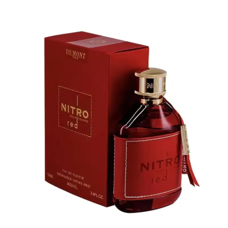 Dumont NITRO RED - 3.4oz Eau De Parfum, a luxury perfume for men with fruity, woody, and floral notes.